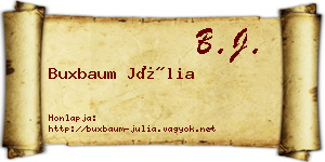 Buxbaum Júlia névjegykártya